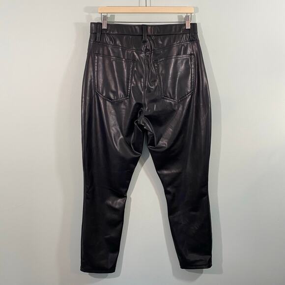 Abercrombie & Fitch Black Vegan Leather High Rise Skinny Pants Size 14 NWT - Picture 5 of 7